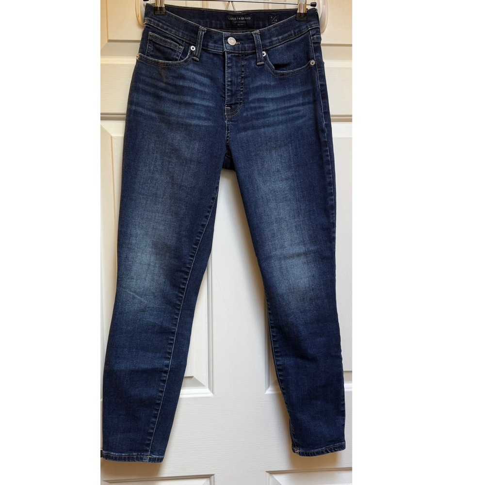 Lucky Brand Mid Rise Skinny Ava Dark Blue Indigo Denim Jeans womens size 6/ 28